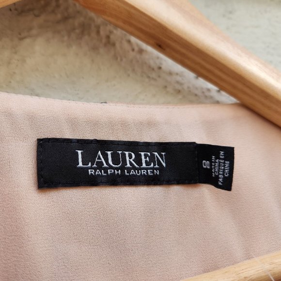 Lauren Ralph Lauren Floral Crinkled Georgette Gown in Blush Multi - Picture 7 of 8